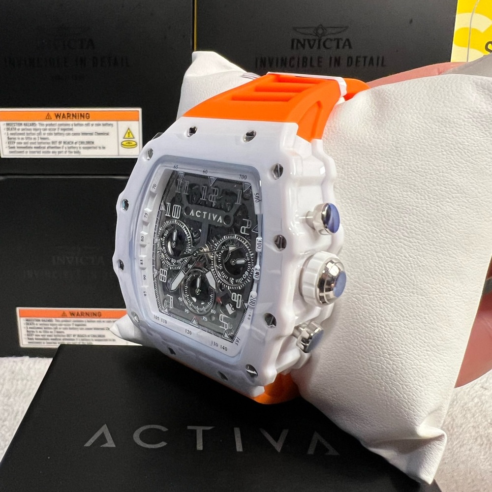 ActivaFury Invicta Men's Watch-44.3mm
MOD-ACW2305-015 White&Orange
Skeleton(NWT) - Picture 4 of 10